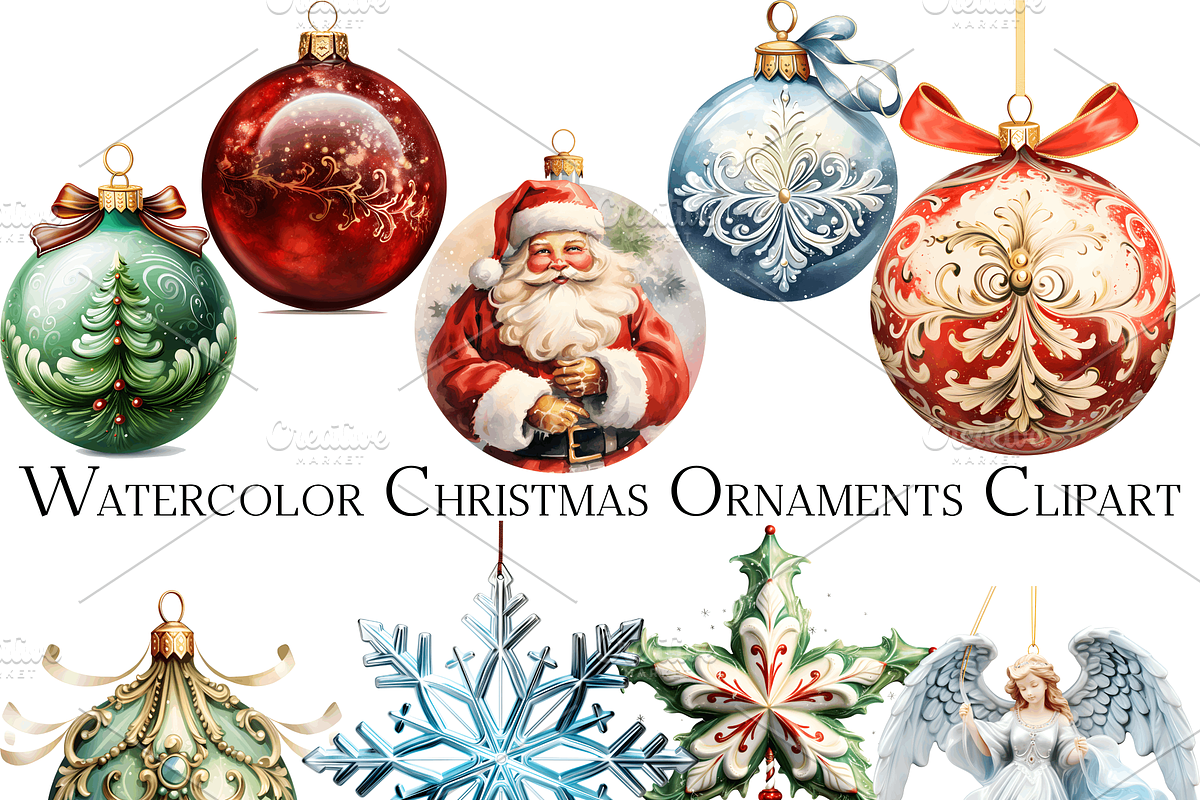 Watercolor Ornaments Clipart, an Object Graphic by ArtisticTimberStudio (Photo 1 of 2)