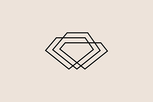 diamond hipster vintage outline logo, a Branding & Logo Template by VASTARD STUDIO