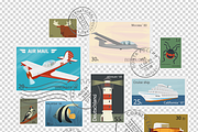 Retro postage stamps collection, an Object Graphic by Julia Tim (Thumbnail 2 of 5)