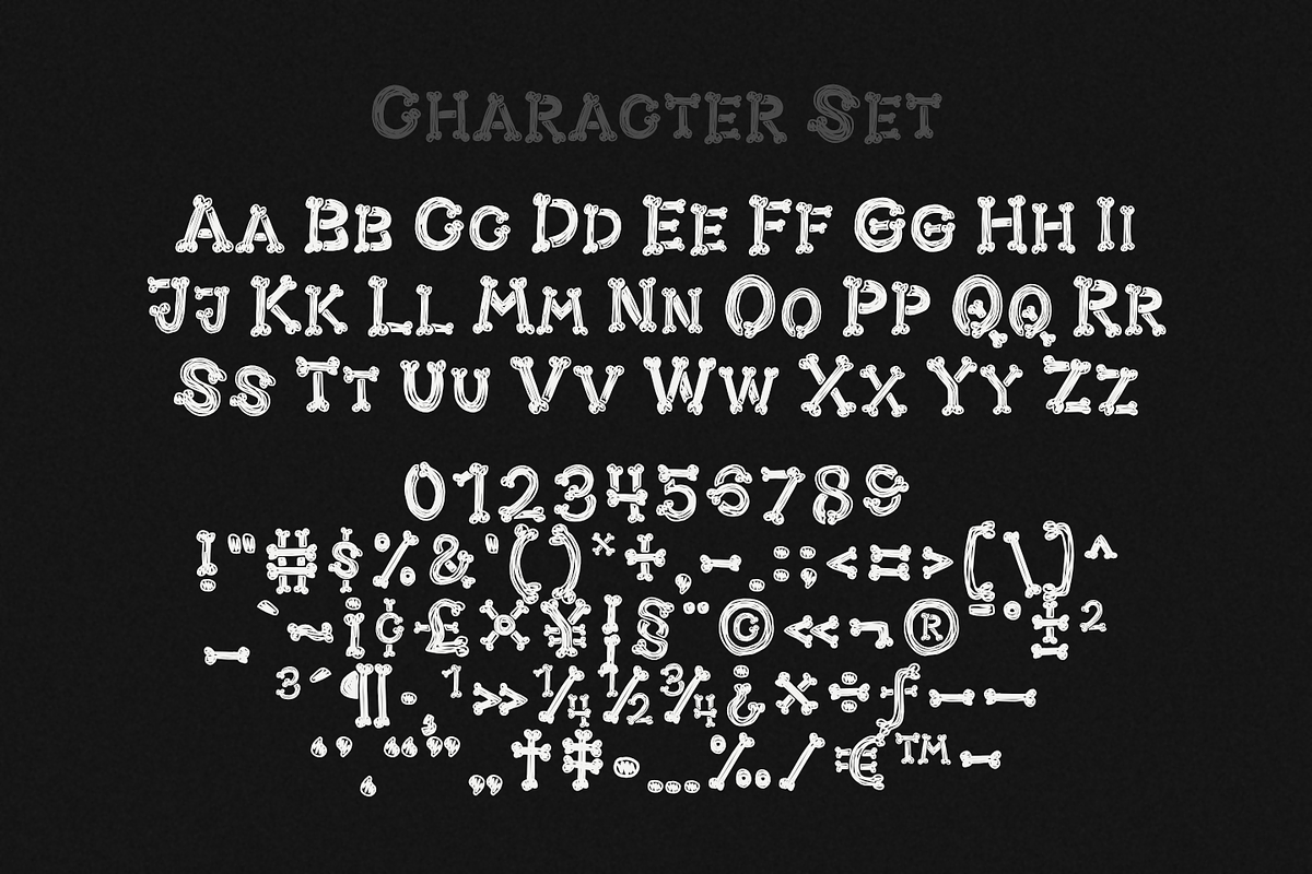 SKETCHLETON – Hand Drawn Bone Font, a Font by TypeTasty Font (Photo 2 of 9)