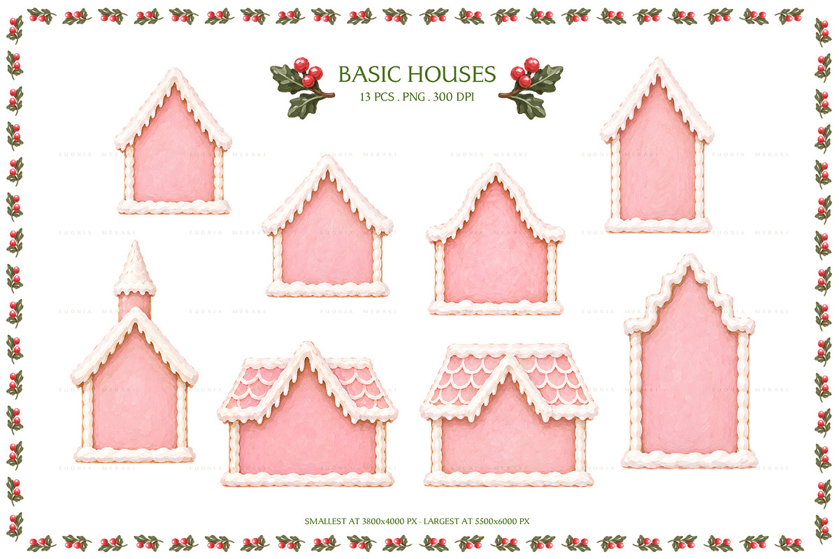 Pink Gingerbread Houses, an Object Graphic by Euonia Meraki (Photo 7 of 15)