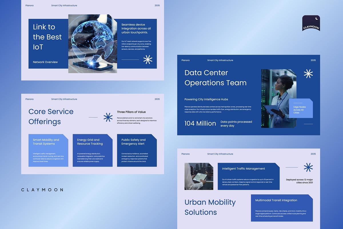 Smart City Infrastructure Pitch Deck, a Presentation Template by Claymoon Lab (Photo 4 of 7)