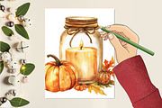 Watercolor Autumn Jar Sublimation, an Illustration by CitraGraphics (Thumbnail 6 of 6)