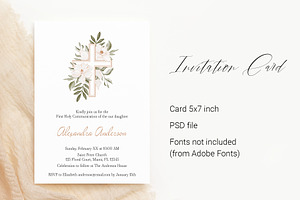 First Communion Invitation Template