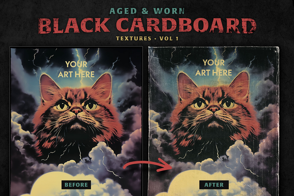Aged Black Cardboard Textures, a Texture Graphic by Jeff Finley (Photo 1 of 7)
