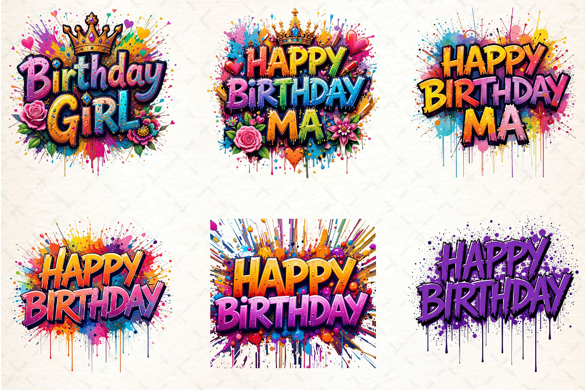 Birthday Clipart, an Illustration by DreamCafeArt (Photo 3 of 6)