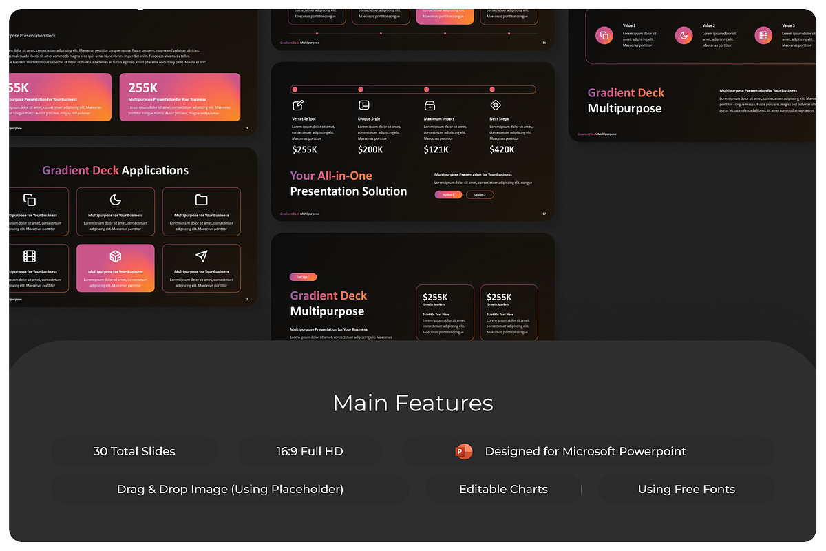GradientDeck Multipurpose PowerPoint, a Presentation Template by Premast (Photo 2 of 4)