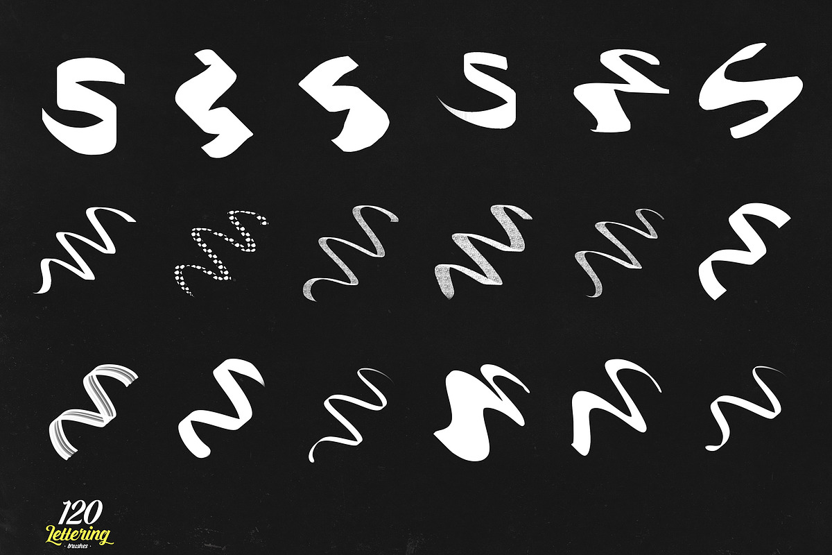 120 lettering brushes for procreate, a Brush Add-On by Endete & Mazak brushes (Photo 4 of 8)