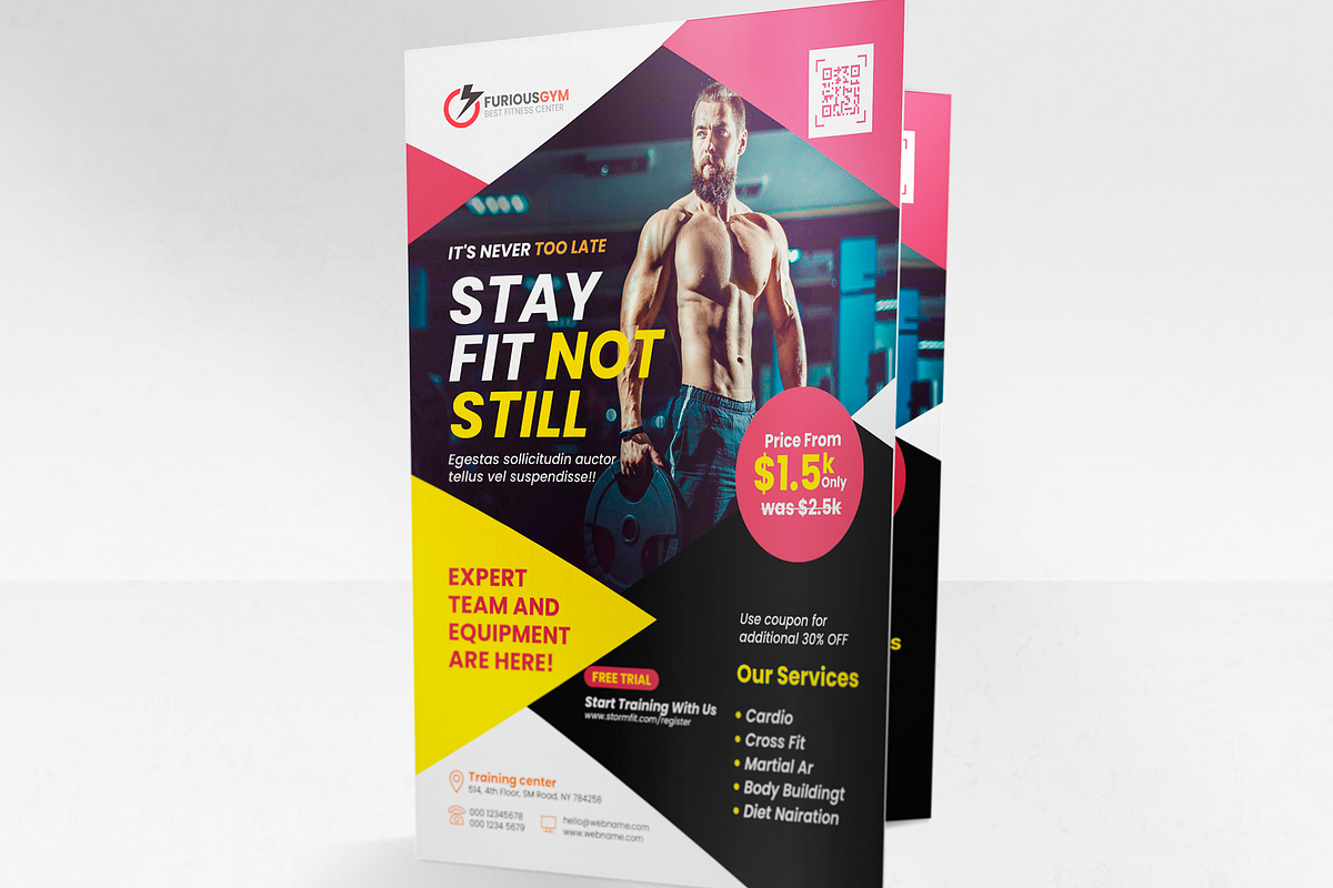 Fitness Trainer Flyer Templates, a Flyer Template by Creativpixl (Photo 4 of 8)