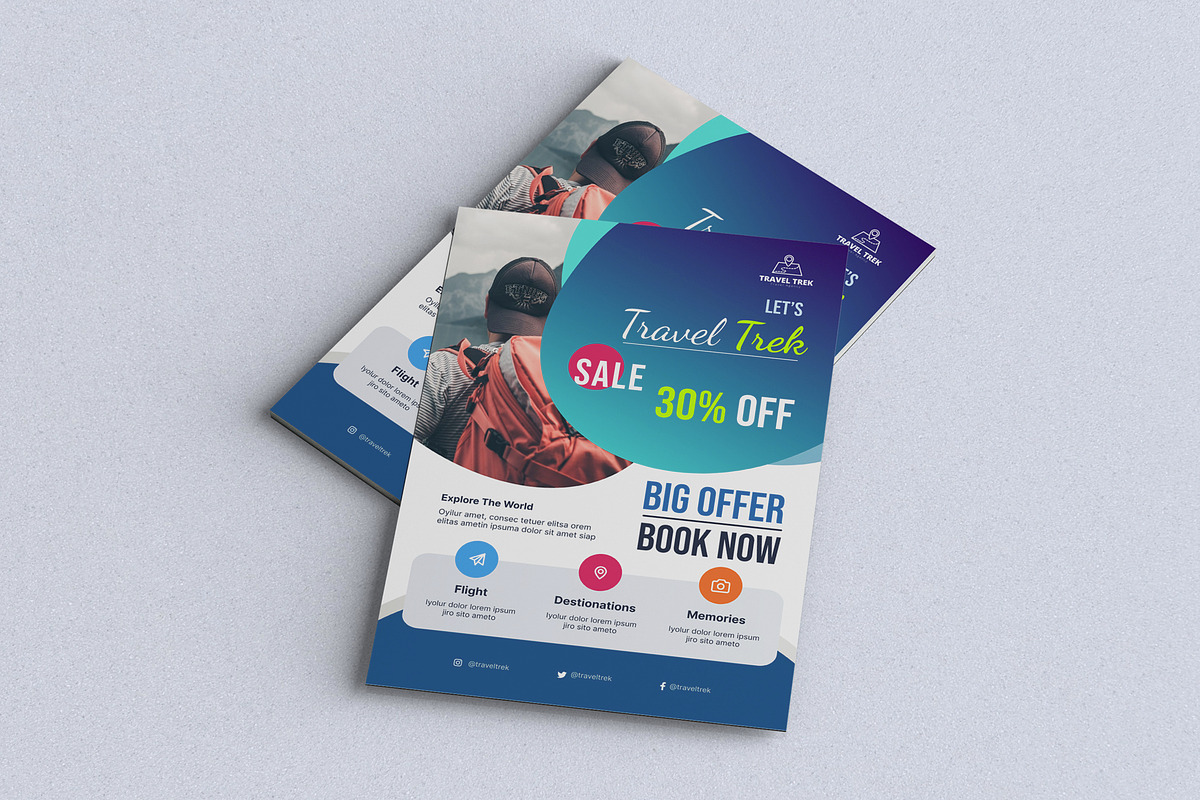 Travel Trek Flyer Template, a Flyer Template by Pixy Digital Canvas (Photo 4 of 4)