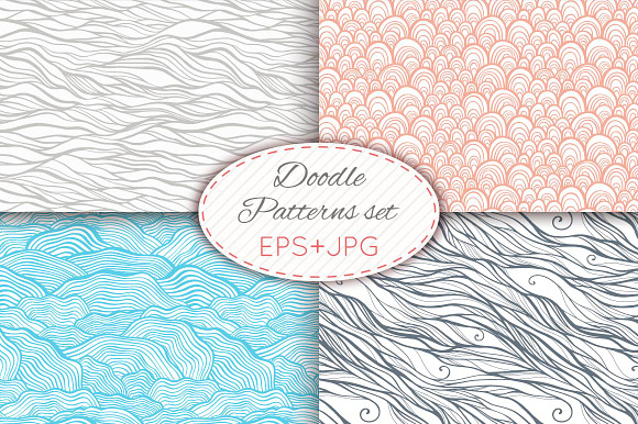 28 Doodle Seamless Patterns Set
