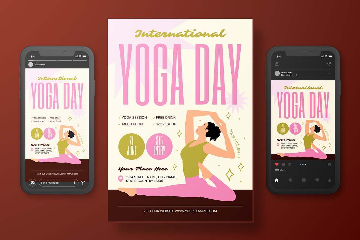 International Yoga Day Flyer Set, a Flyer Template by Annora Studio (Photo 4 of 6)