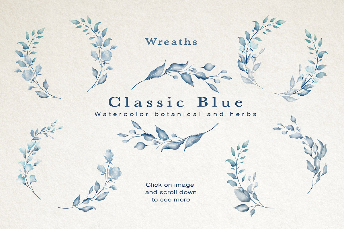 Classic Blue Watercolor Botanical, a Decorative Illustration by Papatongartist (Photo 5 of 10)