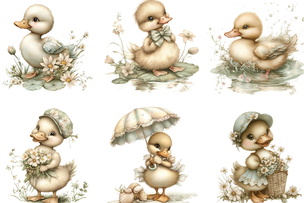 Whimsical Summer Duck Clipart, an Illustration by Designking (Photo 3 of 5)