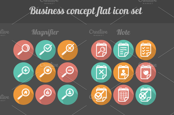 32 Flat Business Icon Set