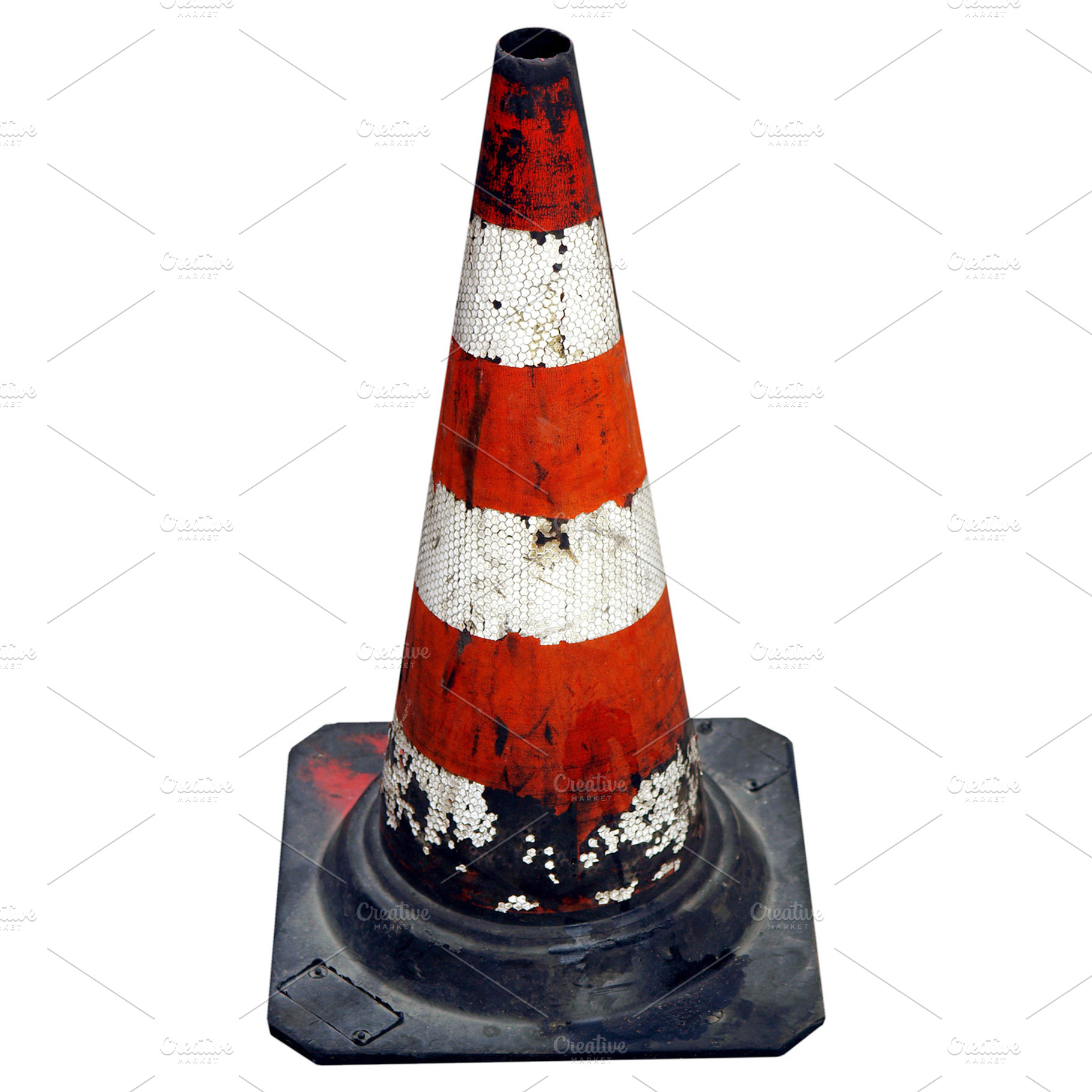 Traffic cone featuring traffic, cone, and sign