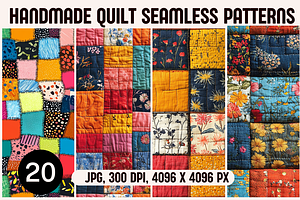 Handmade Quilt Seamless Patterns, a Pattern Graphic by PrintHaven Designs