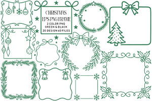 Christmas EPS PNG Frame Bundle, an Illustration by Daily.Designs
