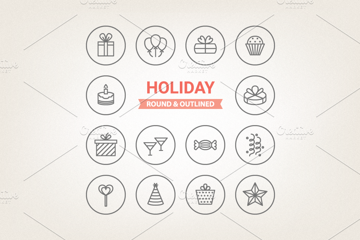Circle holiday icons preview 2