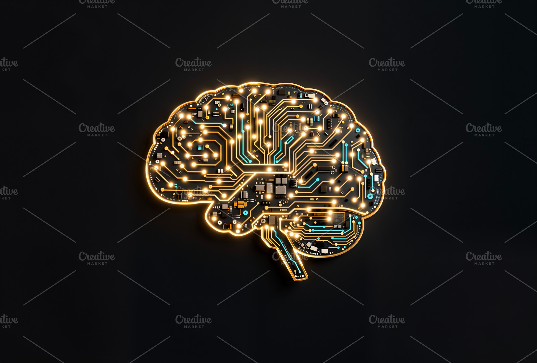Electronic Circuit Board Brain, a Photo by rarrarorro