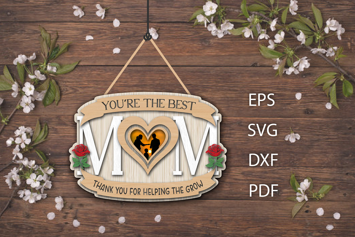 Mother’s Day Decor Laser Cut Design, a Graphic by Creative Art (Photo 1 of 4)