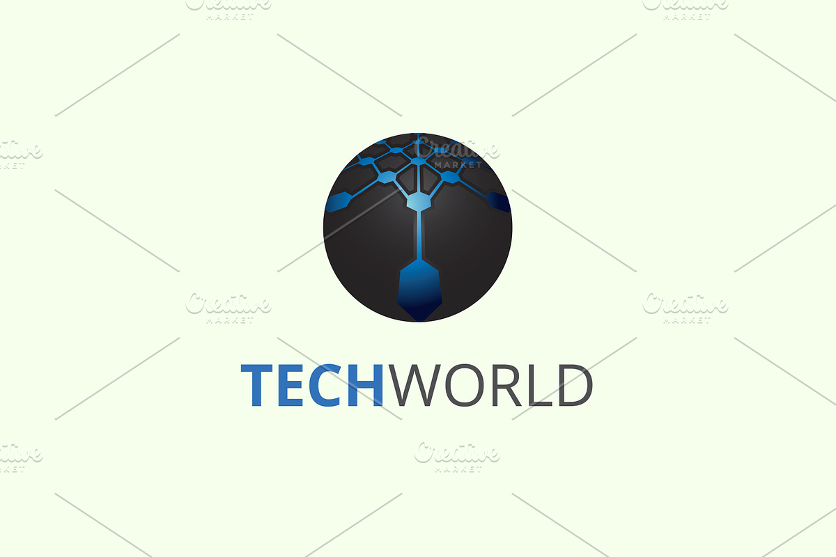 Tech World Logo, a Branding & Logo Template by Maraz Logo | Creative Market