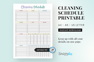 Editable Cleaning Schedule Printable