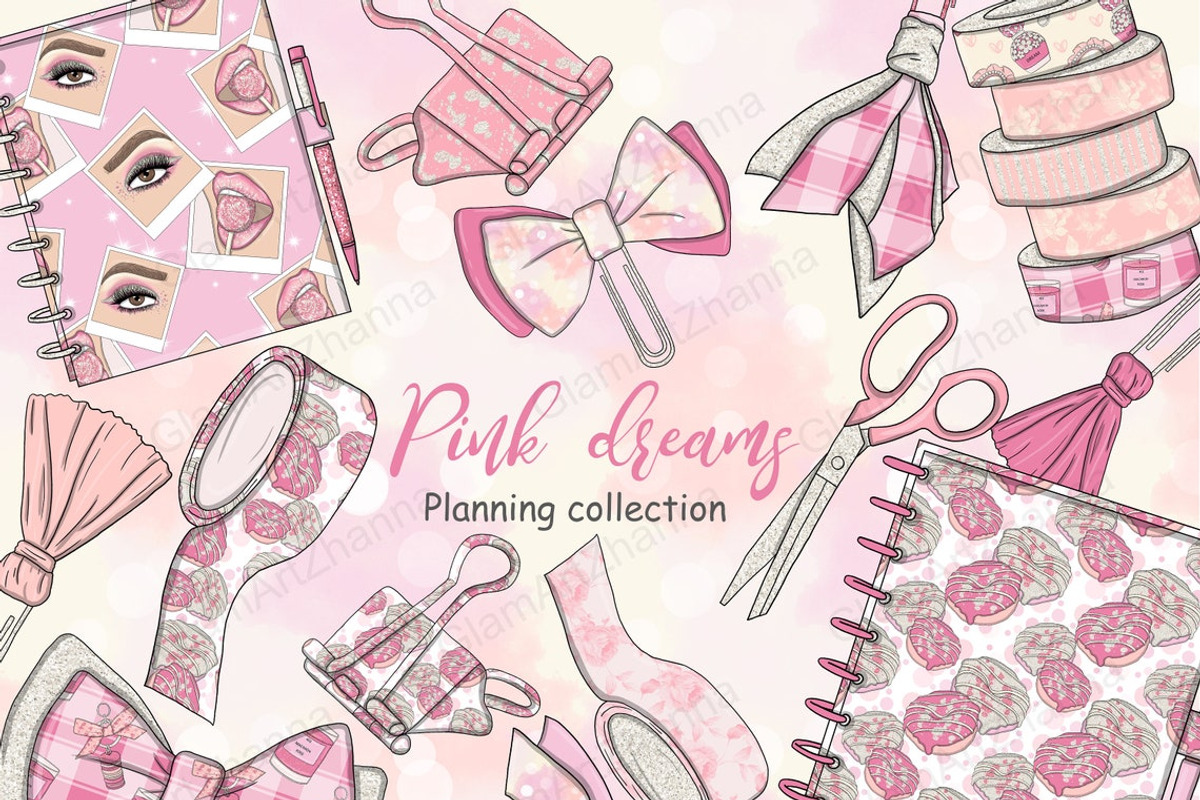 Pink Dreams Planning Collection, an Object Illustration by GlamArtZhanna (Photo 1 of 3)