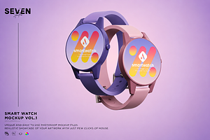 Smartwatch Set Mockup, a Wearable Device Mockup by Se٧enStudio