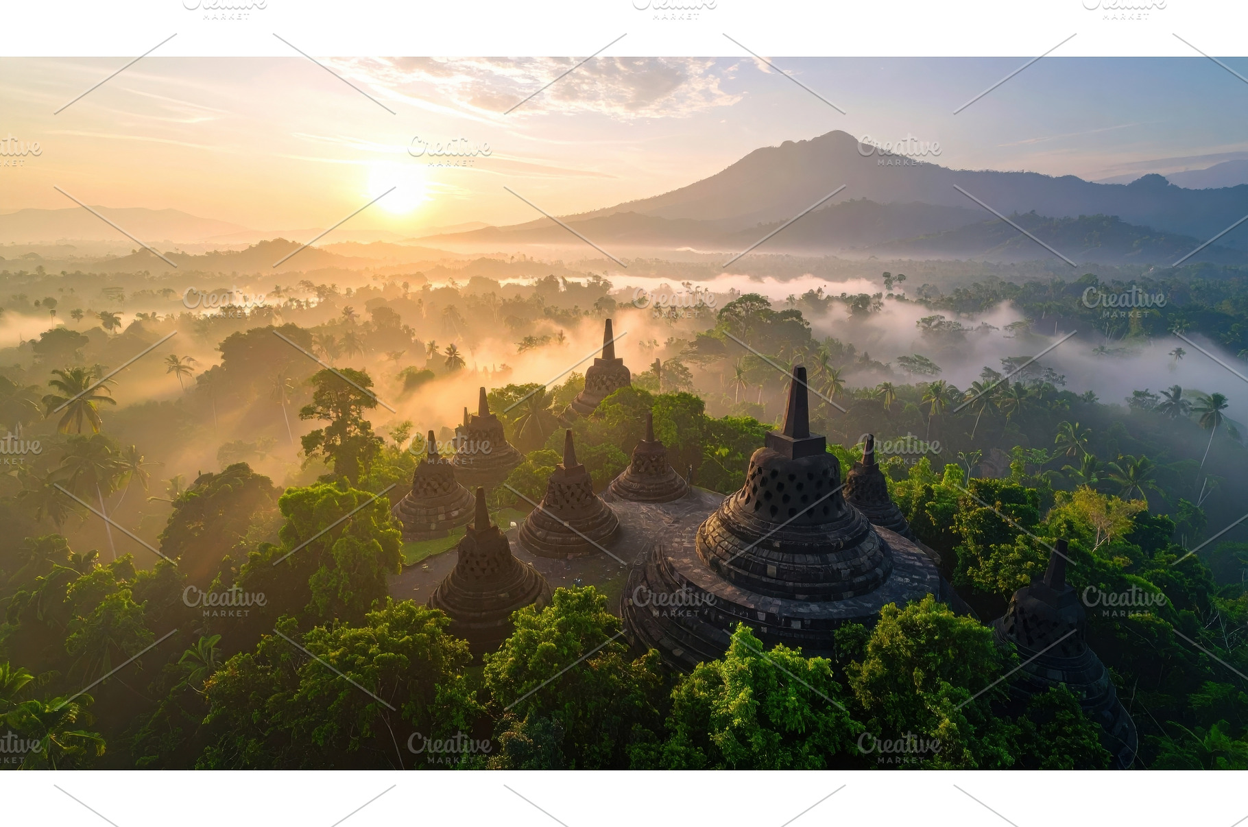 Majestic Borobudur temple at sunrise, an Architecture Photo by Igor Tichonow