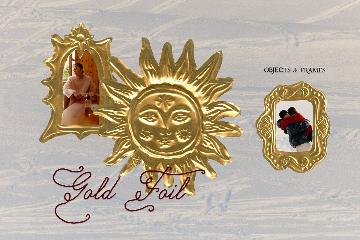 Gold Foil Objects & Frames, an Object Graphic by Purple (Photo 6 of 9)
