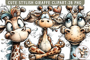 Cute Stylish giraffe clipart, an Illustration by Libby Wishes (Thumbnail 1 of 7)