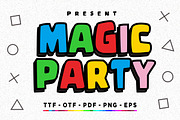 Magic Party Colorfull Font, a Handwritten Font by Fourteen Letter (Thumbnail 1 of 8)