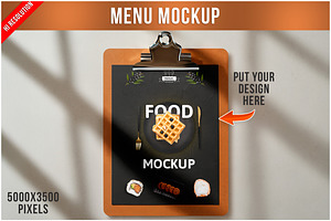 Menu Mockup - Top View PSD, an Advertising Mockup by Bruno's Shop