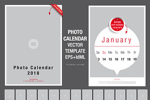 Photo Calendar template 2018