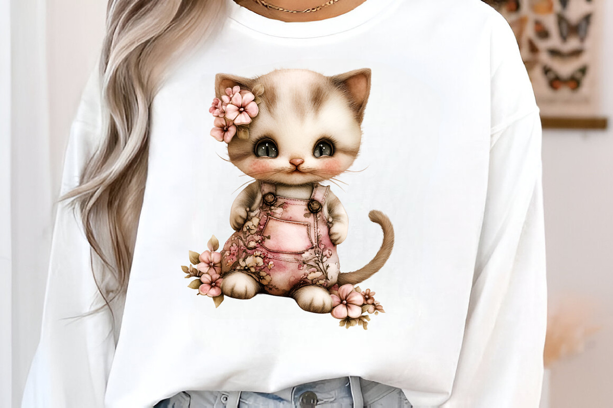 Whimsical Spring Cats Clipart, an Illustration by SinaCreation (Photo 9 of 11)