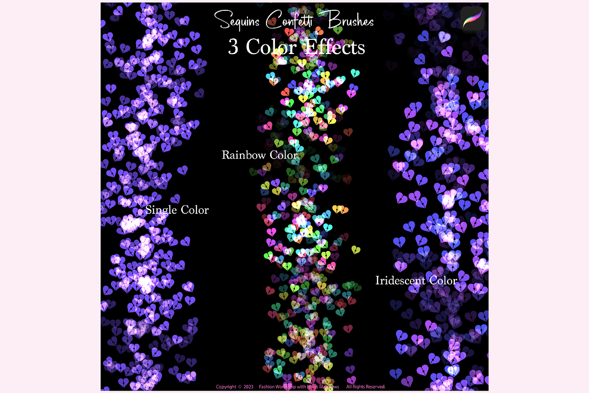 SEQUINS CONFETTI Procreate Brushes, a Brush Add-On by Fashion Workshop Bkk (Photo 10 of 11)