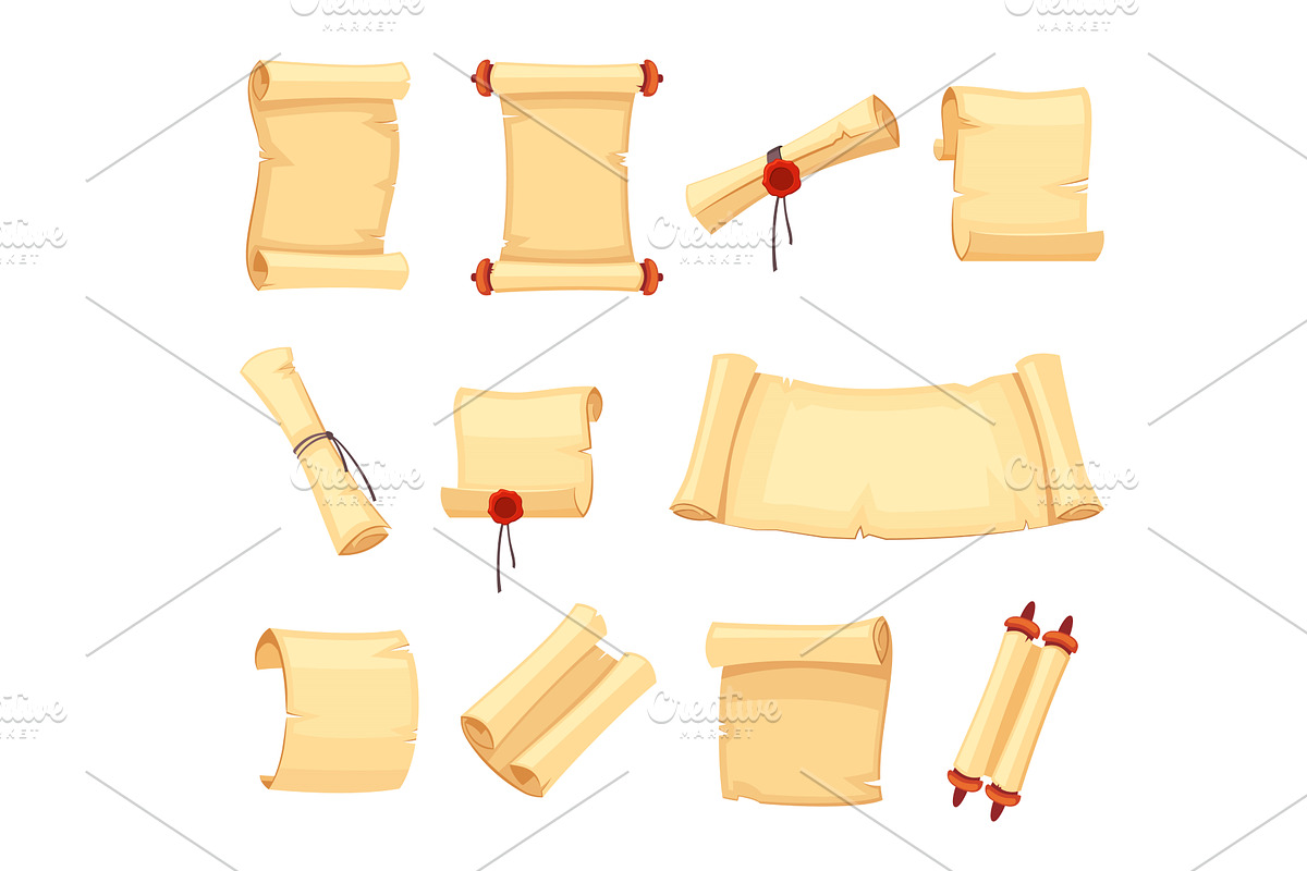 ancient manuscript papyrus. treasure, a Texture Illustration by Multigon