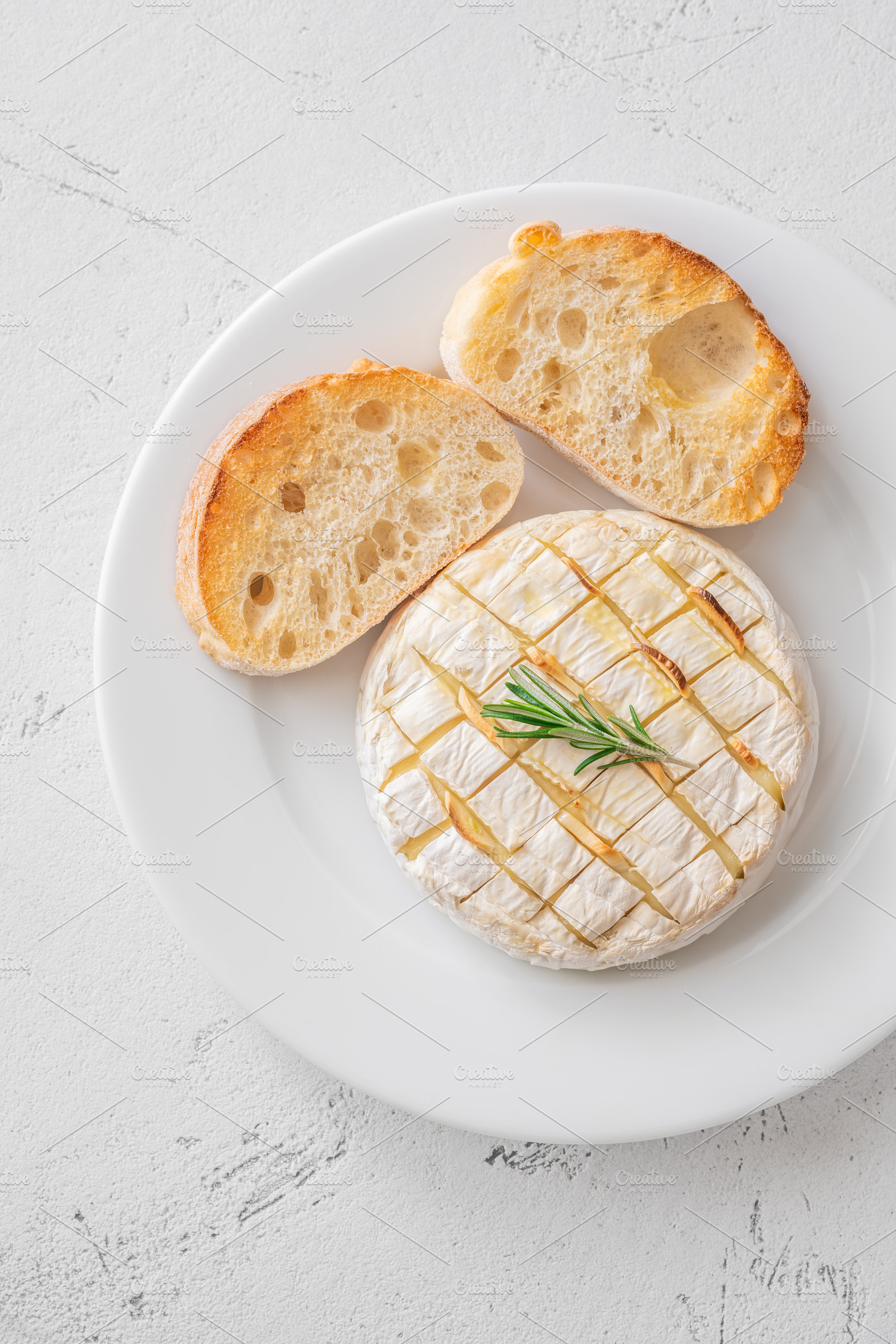 Baked camembert with ciabatta, a Food & Drink Photo by Alexander Prokopenko