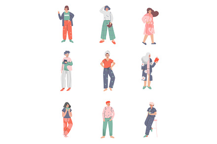 Relaxed people in cozy home clothes, an Illustration by TopVectors