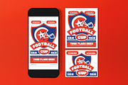 Orange Football Tournament Flyer Set, a Flyer Template by graphicook (Thumbnail 3 of 3)