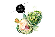 Watercolor Fruits & Vegetables Set, a Food Illustration by Elena Pimonova (Thumbnail 4 of 4)