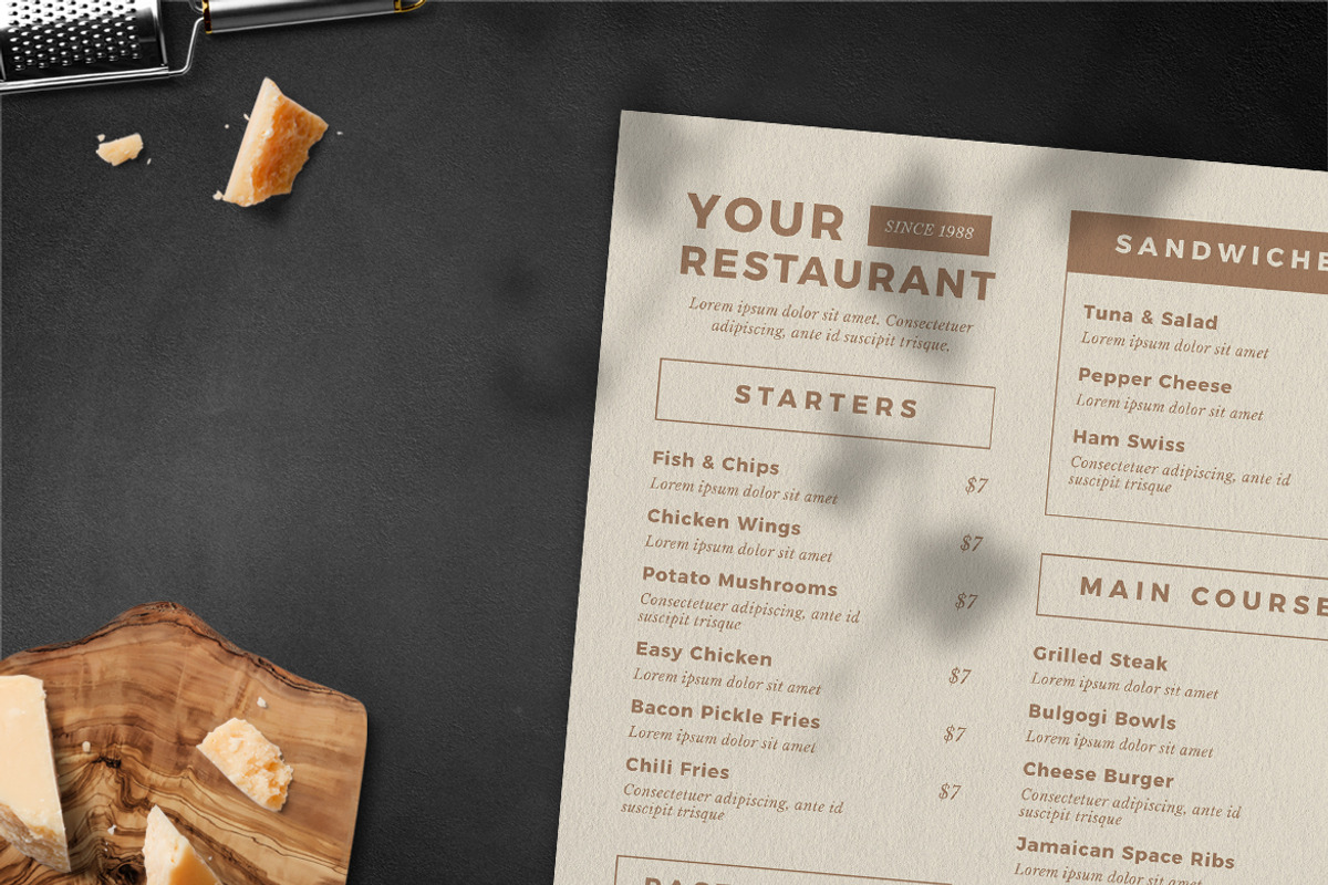 Vintage Food Menu, a Print Template by The Savory Directors (Photo 2 of 3)