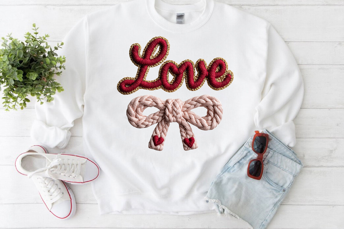 Crochet Pink Love Bow Valentine PNG, an Illustration by Craft Nest (Photo 5 of 5)