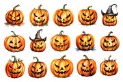 Halloween Jack-o-lantern PNG Bundle, a Seasonal Illustration by Creative Arslan (Thumbnail 2 of 11)