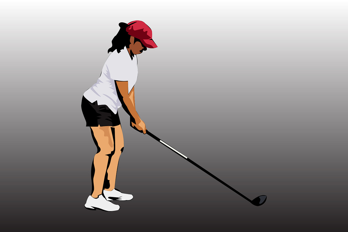 Woman playing golf, a Sport Illustration by Sumberpangan (Photo 3 of 3)