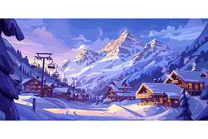 Luxury Ski Resort Game Background