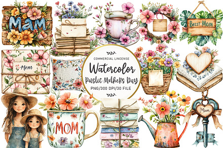 Rustic Mothers Day Clipart, an Illustration by OK Design