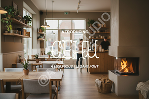 Gehu Typeface: Modern Luxury Display, a Font by Astuti Studio