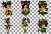 Mardi Gras Cute Girl Clipart, an Illustration by Sublimation Artist (Thumbnail 4 of 6)